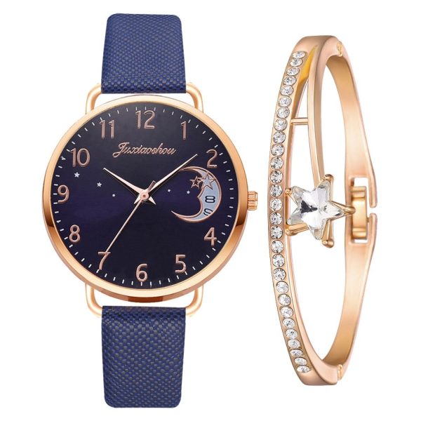 Women Watch Moon Numbers Dial Bracelet Watches Set Ladies Leather Band Quartz Wristwatch Women Female Clock Relogio Mujer Hot - Image 61