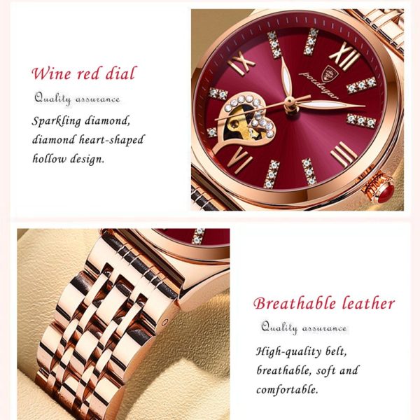 POEDAGAR Women Watches Fashion Rose Gold Stainless Stain Steel Ladies Watch Waterproof Quarzt Wristwatch Romatic Girlfriend Gift - Image 14