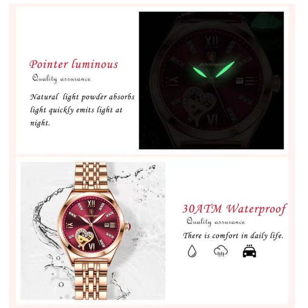 POEDAGAR Women Watches Fashion Rose Gold Stainless Stain Steel Ladies Watch Waterproof Quarzt Wristwatch Romatic Girlfriend Gift - Image 15