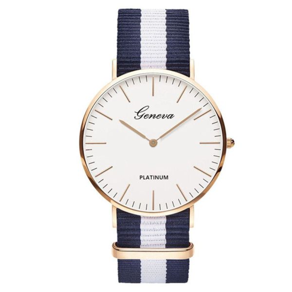 Classic Fashion Stripe Nylon Band Women Watch Top Luxury Brand Men Quartz Wrist Watch Lady Watch Montre Femme Horloge Saat Clock - Image 61