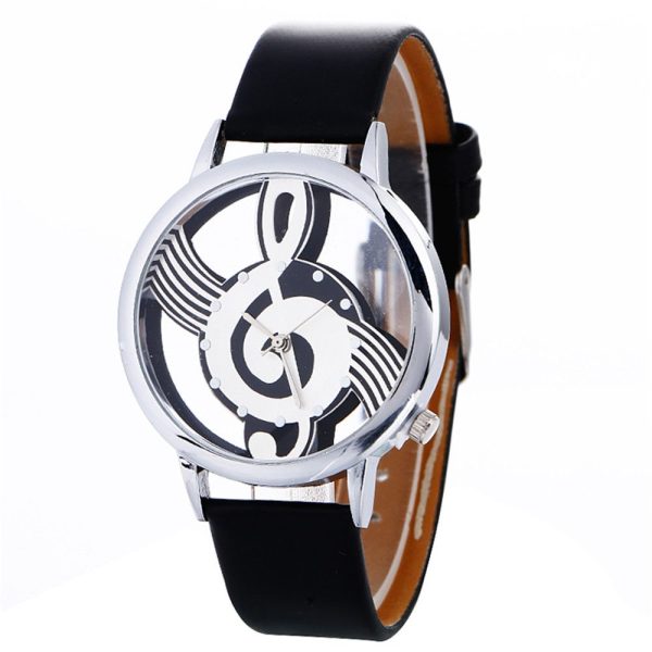 Lady Dames Pols Horloges Simple Casual Graveren Holle Stijlvolle Muzieknoot Geschilderd Lederen Armband Lady Armband Horloges - Image 11