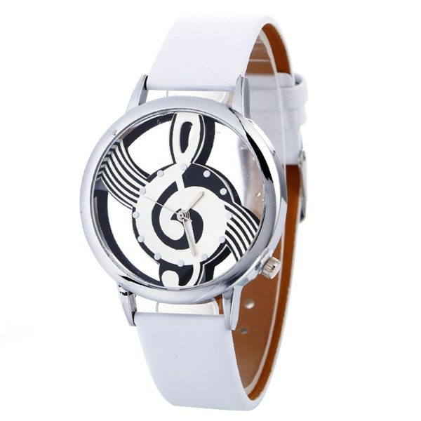 Lady Dames Pols Horloges Simple Casual Graveren Holle Stijlvolle Muzieknoot Geschilderd Lederen Armband Lady Armband Horloges - Image 12