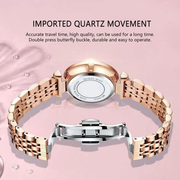 POEDAGAR Watch for Women Luxury Jewelry Design Rose Gold Steel Quartz Wristwatches Waterproof Fashion Swiss Brand Ladies Watches - Image 2