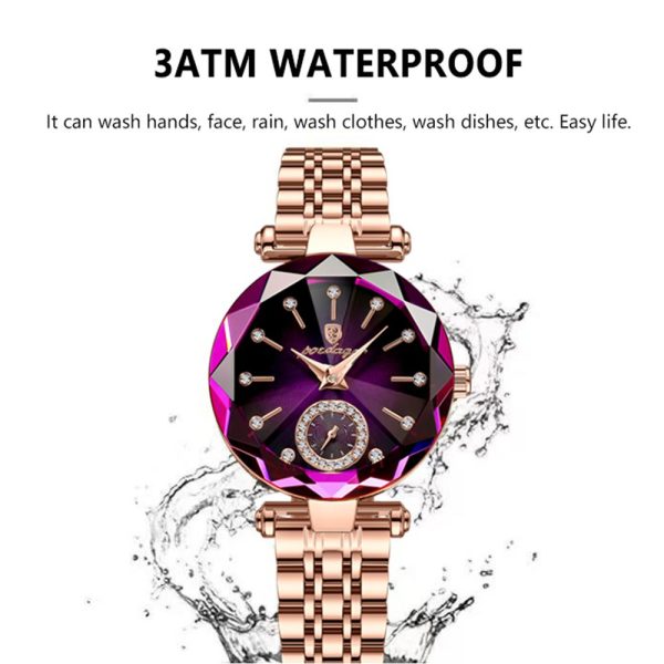 POEDAGAR Watch for Women Luxury Jewelry Design Rose Gold Steel Quartz Wristwatches Waterproof Fashion Swiss Brand Ladies Watches - Image 9