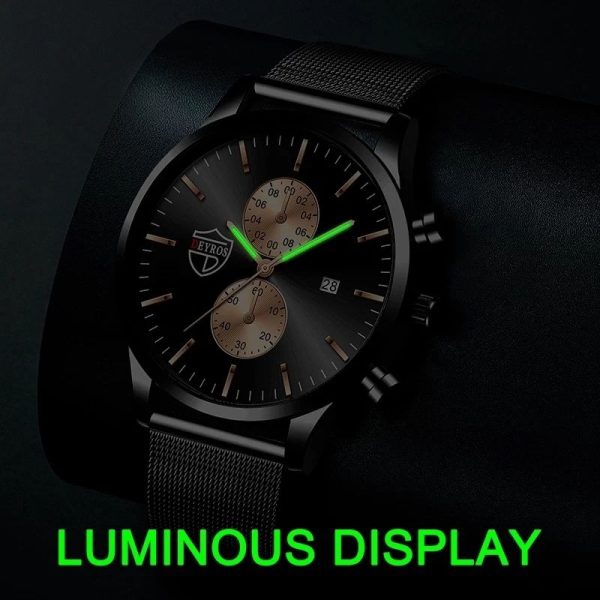 montre homme Fashion Mens Watches Stainless Steel Mesh Belt Quartz Watch Men Business Leather Luminous Clock relogio masculino - Image 33