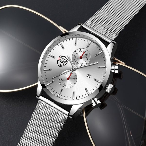 montre homme Fashion Mens Watches Stainless Steel Mesh Belt Quartz Watch Men Business Leather Luminous Clock relogio masculino - Image 34