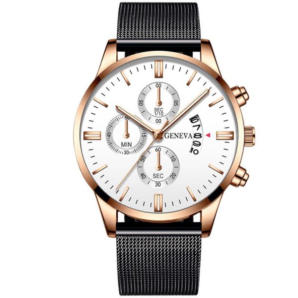 2022 Men's Fashion Business Calendar Watches Men Luxury Blue Stainless Steel Mesh Belt Analog Quartz Watch relogio masculino - Image 79