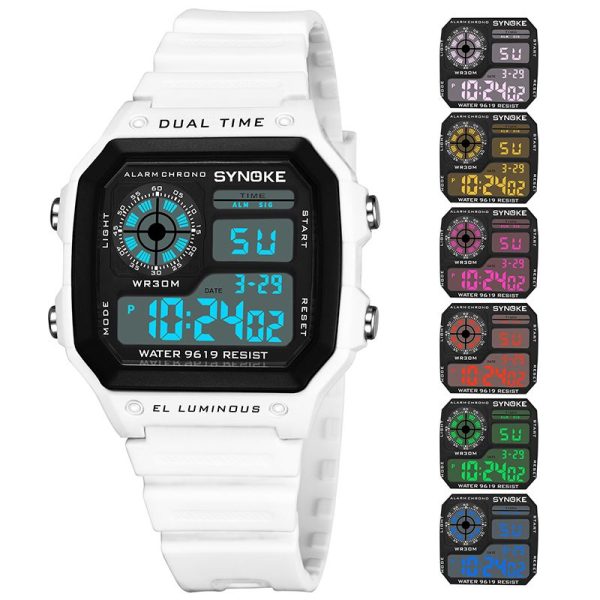 SYNOKE Military Sports Watch Digital Watch LED Men Clocks Relojes Deportivos Waterproof Luminous Alarm Clock Male 2019 - Image 16