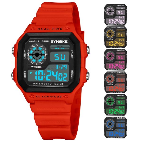 SYNOKE Military Sports Watch Digital Watch LED Men Clocks Relojes Deportivos Waterproof Luminous Alarm Clock Male 2019 - Image 19