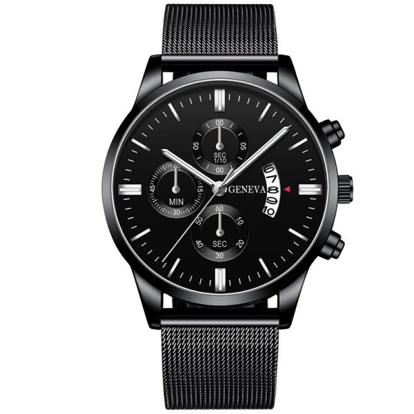 2022 Men's Fashion Business Calendar Watches Men Luxury Blue Stainless Steel Mesh Belt Analog Quartz Watch relogio masculino - Image 25