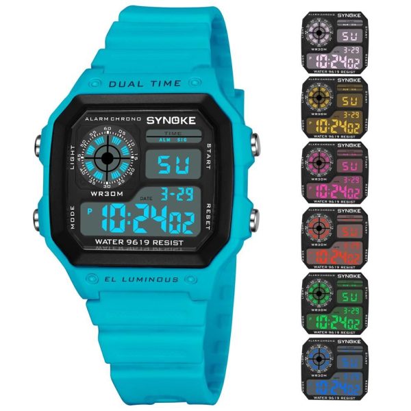 SYNOKE Military Sports Watch Digital Watch LED Men Clocks Relojes Deportivos Waterproof Luminous Alarm Clock Male 2019 - Image 36
