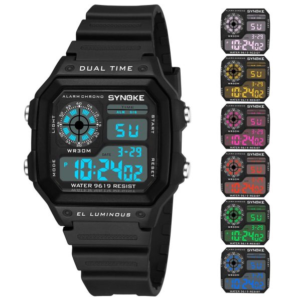 SYNOKE Military Sports Watch Digital Watch LED Men Clocks Relojes Deportivos Waterproof Luminous Alarm Clock Male 2019 - Image 25