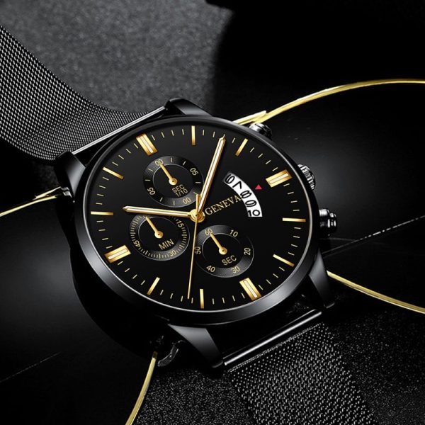2022 Men's Fashion Business Calendar Watches Men Luxury Blue Stainless Steel Mesh Belt Analog Quartz Watch relogio masculino - Image 39