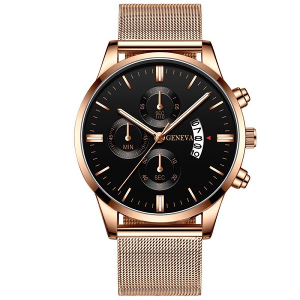 2022 Men's Fashion Business Calendar Watches Men Luxury Blue Stainless Steel Mesh Belt Analog Quartz Watch relogio masculino - Image 61