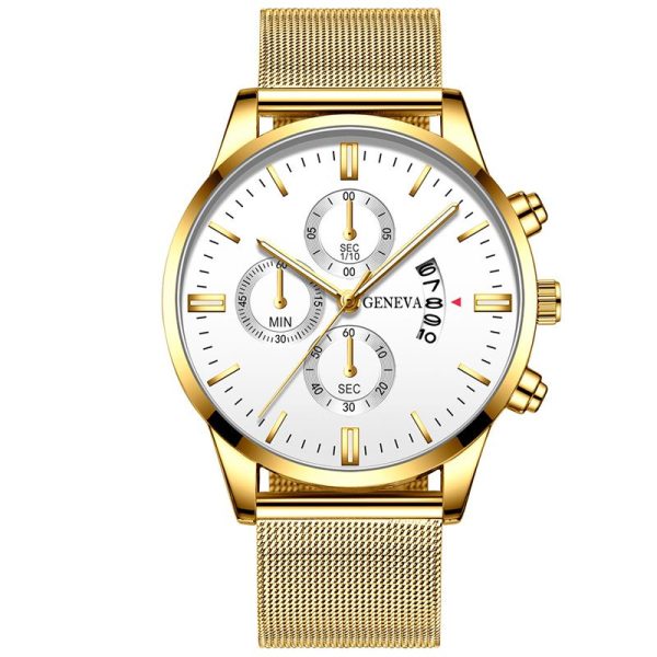 2022 Men's Fashion Business Calendar Watches Men Luxury Blue Stainless Steel Mesh Belt Analog Quartz Watch relogio masculino - Image 43