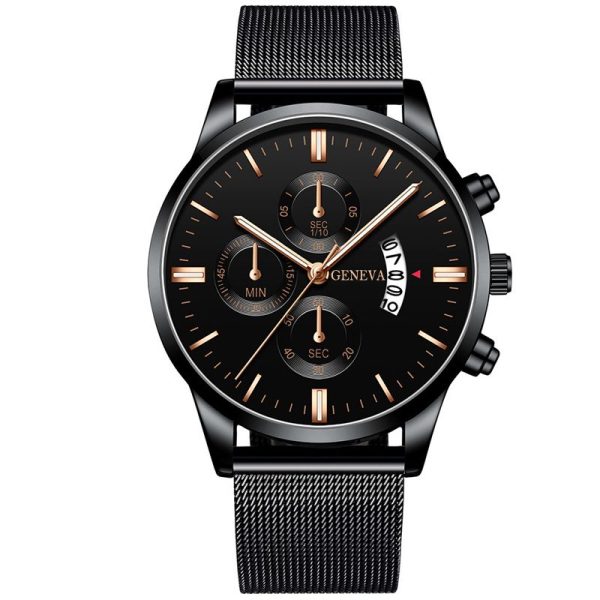 2022 Men's Fashion Business Calendar Watches Men Luxury Blue Stainless Steel Mesh Belt Analog Quartz Watch relogio masculino - Image 91