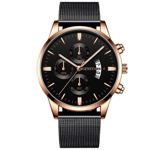 2022 Men's Fashion Business Calendar Watches Men Luxury Blue Stainless Steel Mesh Belt Analog Quartz Watch relogio masculino - Image 97