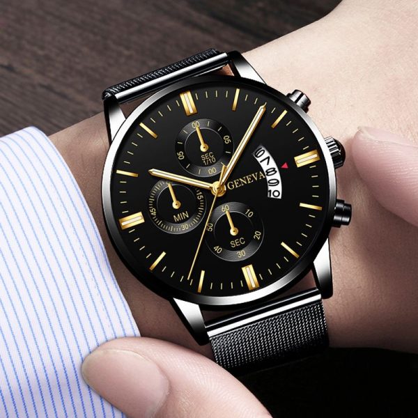 2022 Men's Fashion Business Calendar Watches Men Luxury Blue Stainless Steel Mesh Belt Analog Quartz Watch relogio masculino - Image 78