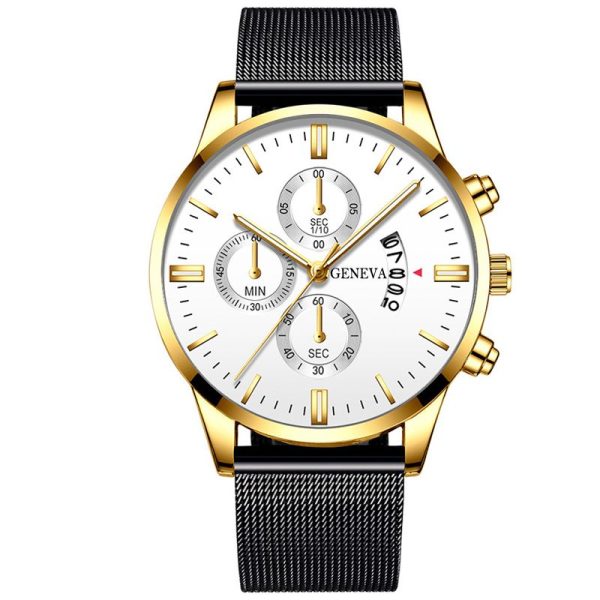 2022 Men's Fashion Business Calendar Watches Men Luxury Blue Stainless Steel Mesh Belt Analog Quartz Watch relogio masculino - Image 67