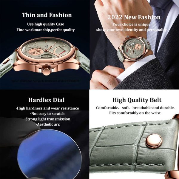 Swiss Brand POEDAGAR Men Watch Fashion Top Luxury Sport Men's Wristwatch Waterproof Luminous Leather Date Quartz Watches Man Box - Image 39