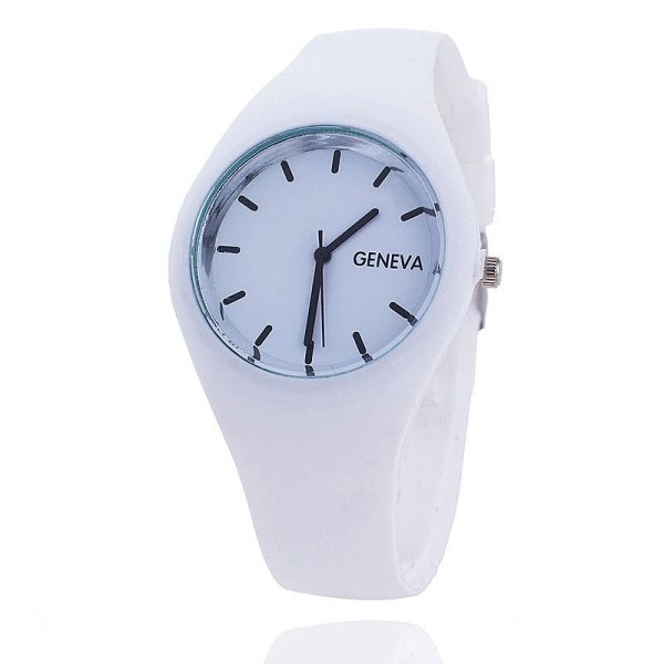 2020 Geneva Women Sport Watches Cream Color Ultra-thin Fashion Gift Silicone Strap Leisure Watch Women Women's Jelly Watches - Image 2
