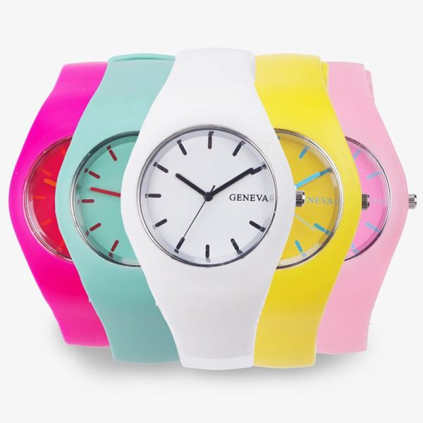 2020 Geneva Women Sport Watches Cream Color Ultra-thin Fashion Gift Silicone Strap Leisure Watch Women Women's Jelly Watches - Image 4