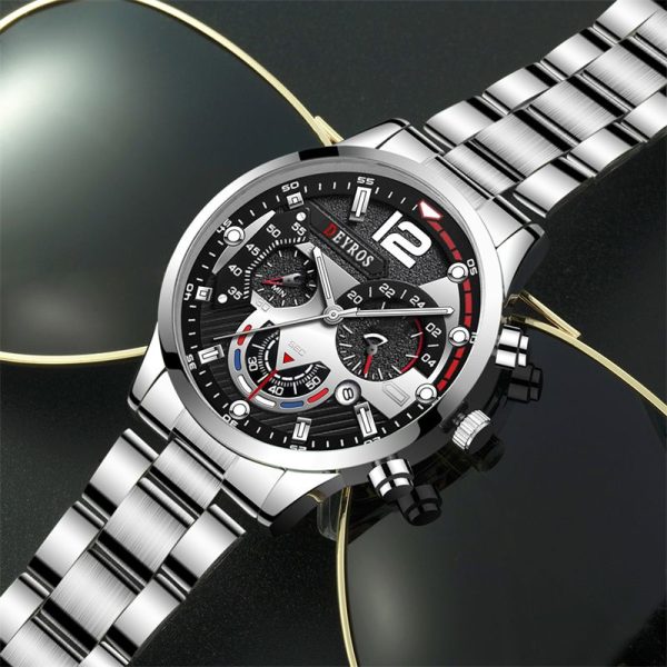 2022 Fashion Mens Watches Luxury Stainless Steel Quartz Wristwatch Calendar Luminous Clock Men Business Casual Leather Watch - Image 71