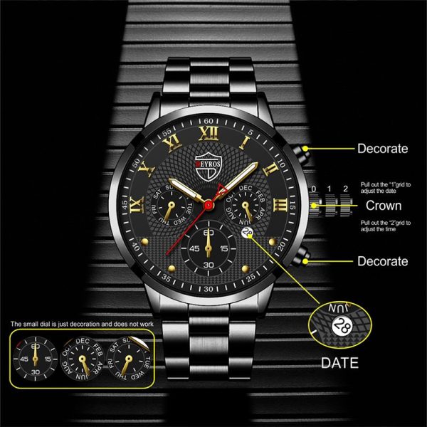 Fashion Mens Watches for Men Sports Luminous Clock Stainless Steel Quartz Wrist Watch Man Business Leather Watch montre homme - Image 74