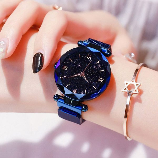 reloj mujer Women's Fashion Starry Sky Watches Magnet Buckle Mesh Belt Diamond Quartz Watch Women Dress Clock relogio feminino - Image 18