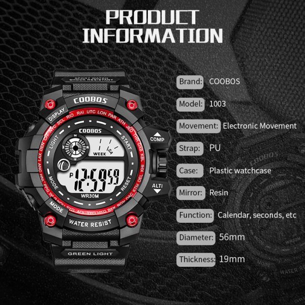 Cool Luminous Men Sport Watch High-end Silicone Strap Military Wrist Watch Led Calendar Waterproof Digital Watch reloj de hombre - Image 18