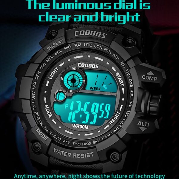 Cool Luminous Men Sport Watch High-end Silicone Strap Military Wrist Watch Led Calendar Waterproof Digital Watch reloj de hombre - Image 100