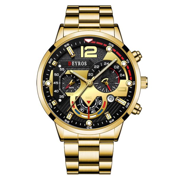 2022 Fashion Mens Watches Luxury Stainless Steel Quartz Wristwatch Calendar Luminous Clock Men Business Casual Leather Watch - Image 25
