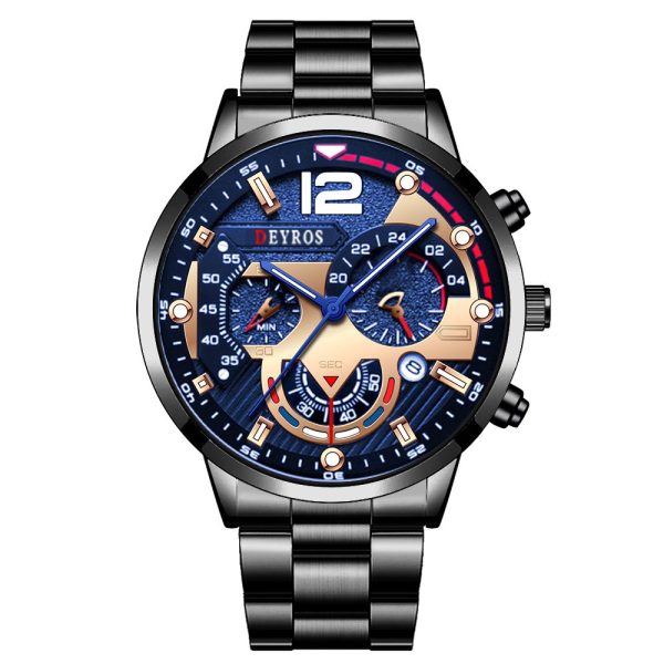 2022 Fashion Mens Watches Luxury Stainless Steel Quartz Wristwatch Calendar Luminous Clock Men Business Casual Leather Watch - Image 13