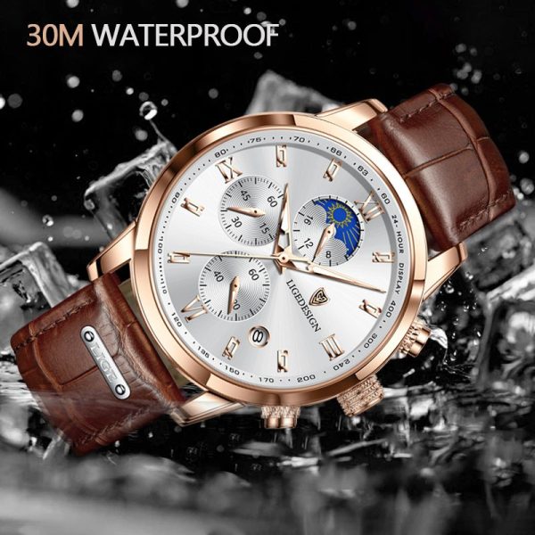 LIGE Men Watch Luxury Leather Waterproof Sport Quartz Wristwatch Chronograph Military Watch for Men Relogio Masculino Men's Gift - Image 22