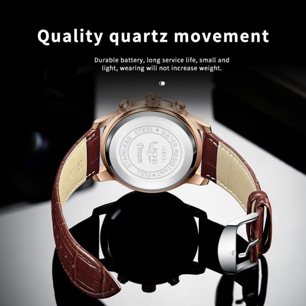 LIGE Men Watch Luxury Leather Waterproof Sport Quartz Wristwatch Chronograph Military Watch for Men Relogio Masculino Men's Gift - Image 23