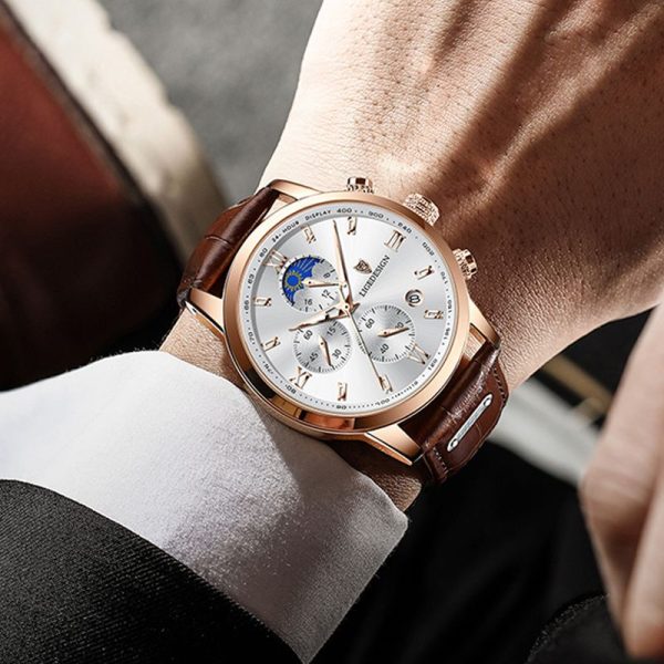LIGE Men Watch Luxury Leather Waterproof Sport Quartz Wristwatch Chronograph Military Watch for Men Relogio Masculino Men's Gift - Image 24