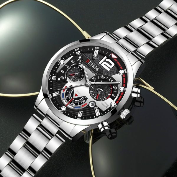 Fashion Mens Sports Watches Luxury Stainless Steel Quartz Wrist Watch Calendar Luminous Clock Men Business Casual часы мужские - Image 59