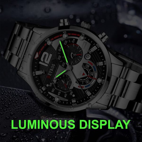 2022 Fashion Mens Watches Luxury Stainless Steel Quartz Wristwatch Calendar Luminous Clock Men Business Casual Leather Watch - Image 33