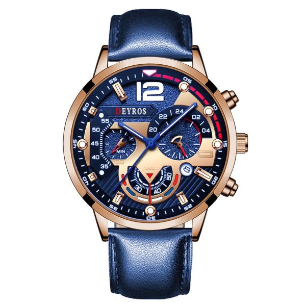 2022 Fashion Mens Watches Luxury Stainless Steel Quartz Wristwatch Calendar Luminous Clock Men Business Casual Leather Watch - Image 37