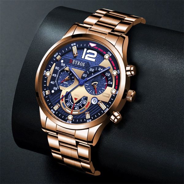 2022 Fashion Mens Watches Luxury Stainless Steel Quartz Wristwatch Calendar Luminous Clock Men Business Casual Leather Watch - Image 46
