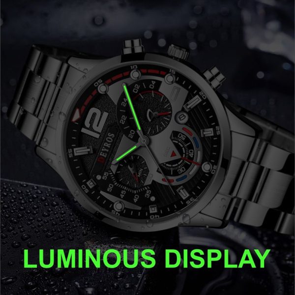Fashion Mens Sports Watches Luxury Stainless Steel Quartz Wrist Watch Calendar Luminous Clock Men Business Casual часы мужские - Image 3