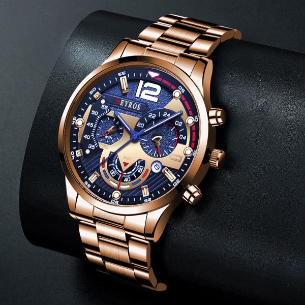 Fashion Mens Sports Watches Luxury Stainless Steel Quartz Wrist Watch Calendar Luminous Clock Men Business Casual часы мужские - Image 4