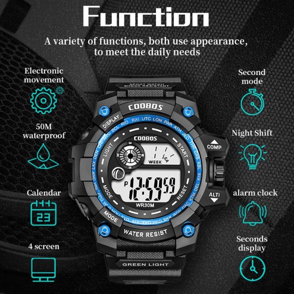 Cool Luminous Men Sport Watch High-end Silicone Strap Military Wrist Watch Led Calendar Waterproof Digital Watch reloj de hombre - Image 41