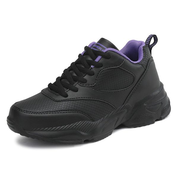 Women's Leather Lace-up Sneakers - Image 70