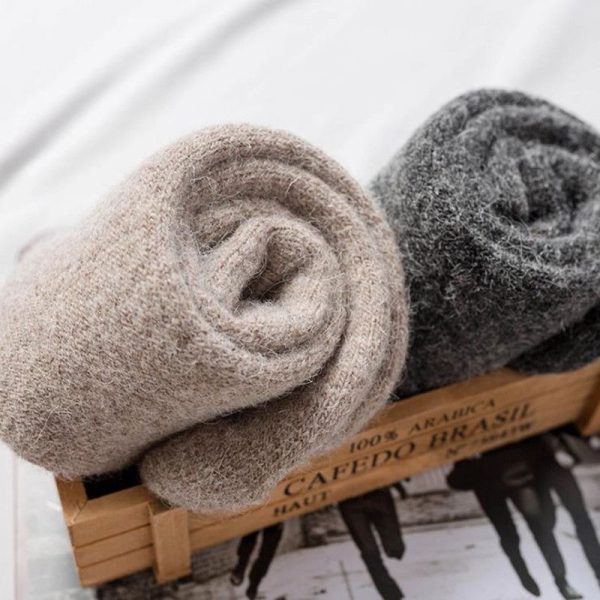 5 Pairs Socks Men Super Thicker Solid Sock Merino Wool Rabbit Socks Against Cold Snow Russia Winter Warm Funny Happy Male Sock - Image 6
