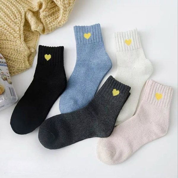 5Pairs Lot Winter Thickened Warm Woolen Socks Women's Striped Retro Wool New Year Christmas Gift Grils Socks TJ3140 - Image 7