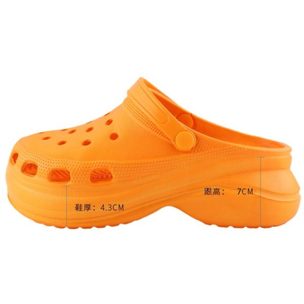 Beach summer thick soled hole shoes Baotou sandals Women's outdoor slope heel with accessories Garden shoes wholesale - Image 21
