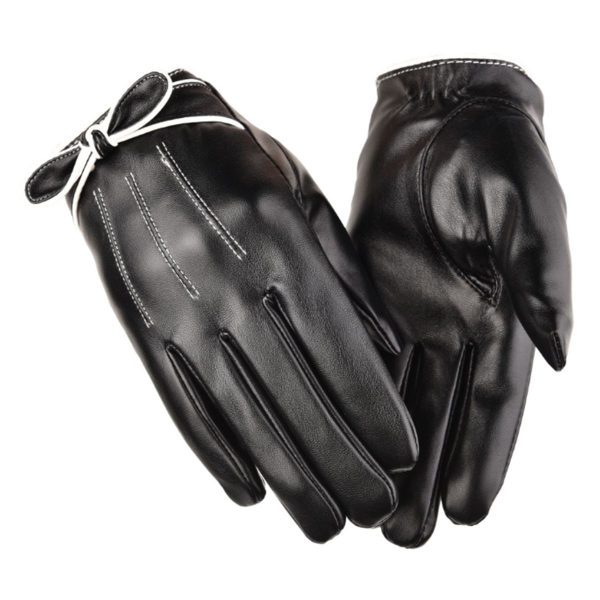 Women's Winter PU Leather Gloves, Warm Thermal Touchscreen Texting Typing - Image 2