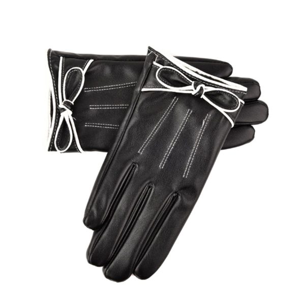 Women's Winter PU Leather Gloves, Warm Thermal Touchscreen Texting Typing - Image 3