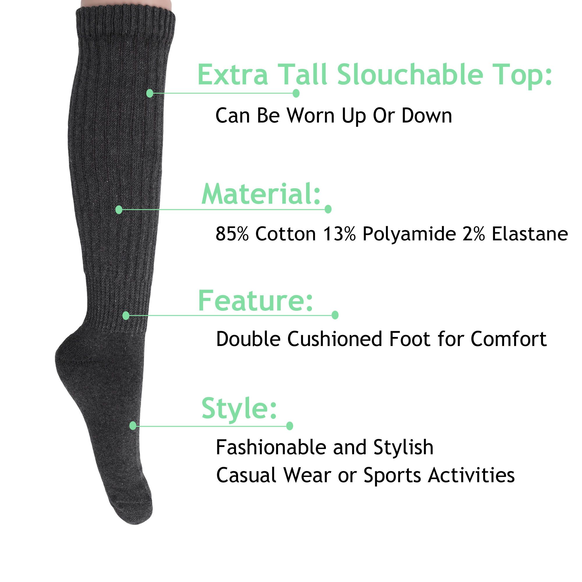 Slouch Socks for Women Extra Long Heavy Slouchy Scrunch Cotton Socks 1 Pair Shoe Size 5 to 10 - Image 20